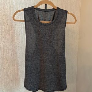 Lululemon In A Cinch Tank Top Shirt Heathered Black Sz 6